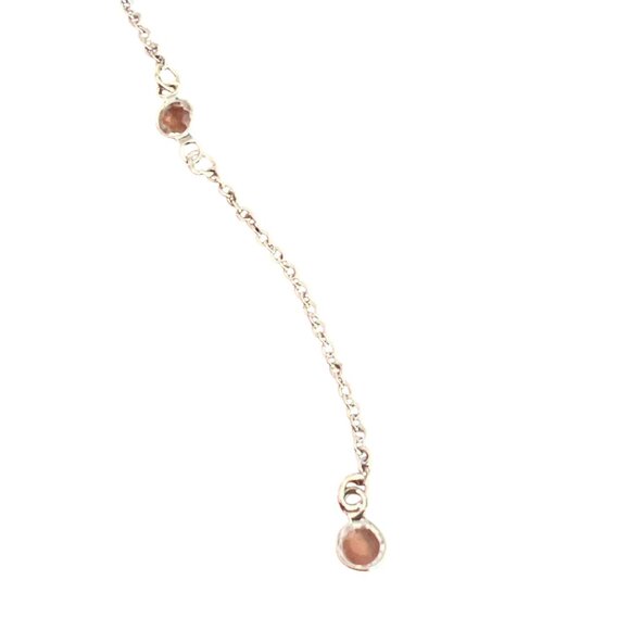 Lane Bryant Silver Tone Y Necklace Rhinestone Stations Long Layered Dainty Adj - Picture 2 of 5